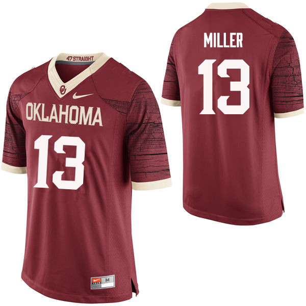 Men Oklahoma Sooners #13 A.D. Miller College Football Jerseys Limited-Crimson